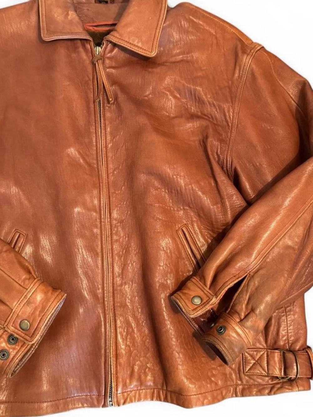 Mens Radius Genuine Leather Jacket
Brown Sherpa Lined Heavy Coat Size XXL - Picture 4 of 7